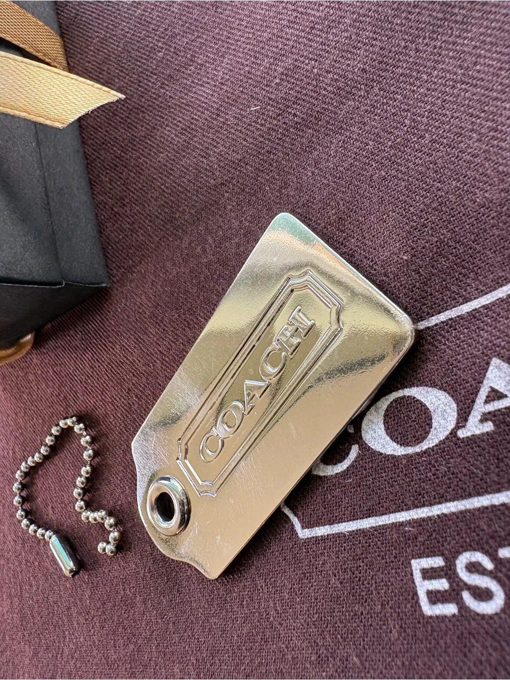 RARE Y2K Coach Solid Metal Hangtag 2.5
